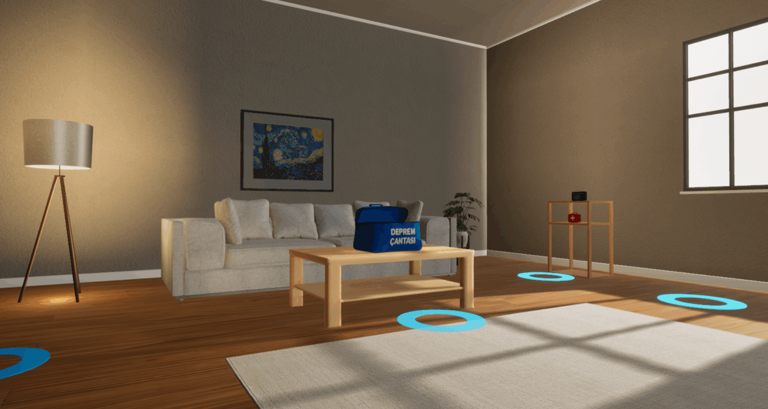 Deprem Çantası Hazırlama VR Simülasyonu