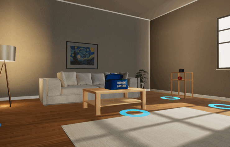 Deprem Çantası Hazırlama VR Simülasyonu